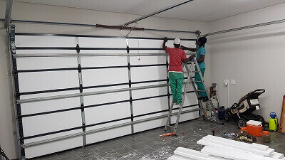 comleted garage door with eps insulation